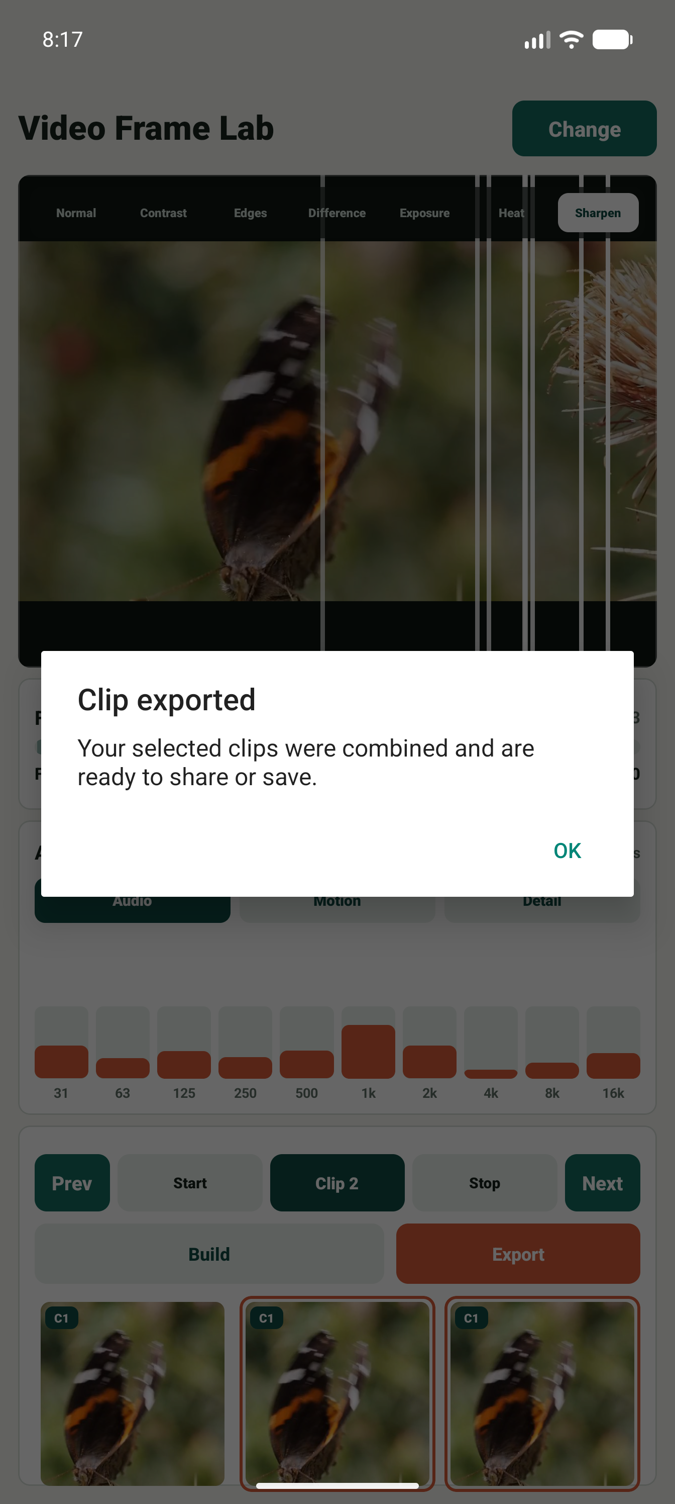 Export clip